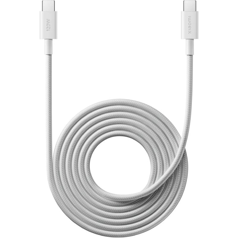 Cabo USB 2.0 Tipo C 6A Xiaomi Braided / USB Tipo C Macho - USB Tipo C Macho / Até 120 W / 480 Mbps…