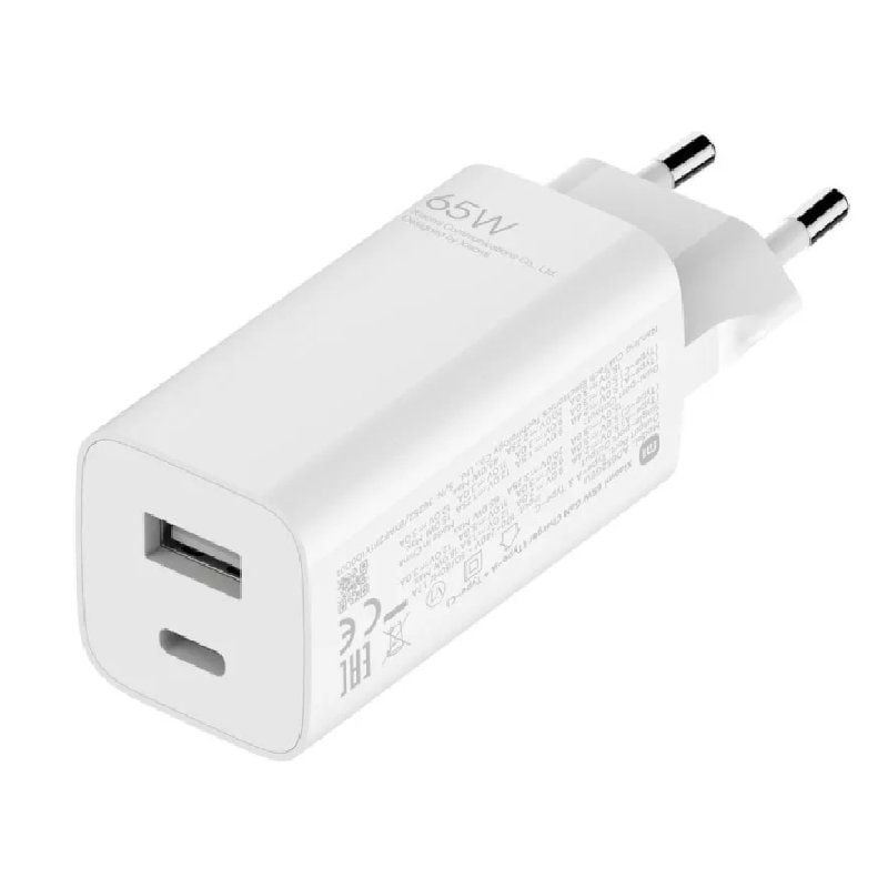 Carregador de Parede Gan Xiaomi Mi 65W Carregador Rápido 1xusb Type-c / 1xusb a / 65W