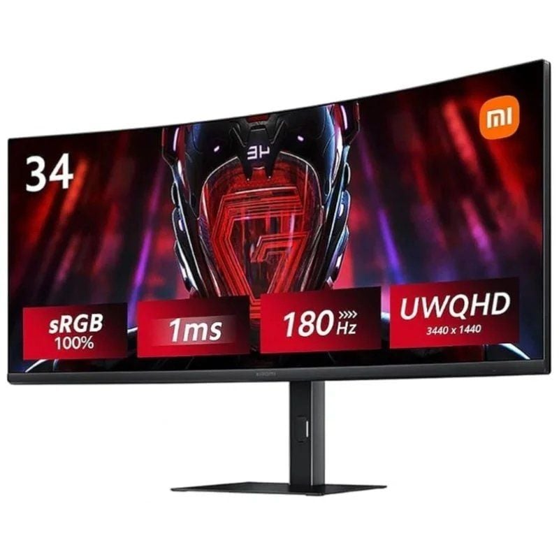 Monitor Curvo para Jogos Monitor Curvo para Jogos Xiaomi G34wqi 34" / WQHD / 1ms / 180hz / Preto