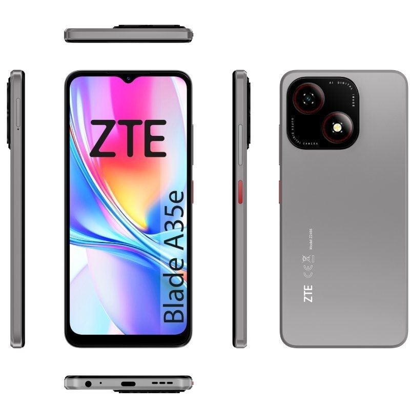 Smartphone ZTE Blade A35E 2GB / 32GB / 6.52" / Cinzento Escuro