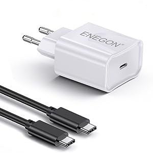 ENEGON Kit de carregador portátil: Power Bank de 10000 mAh 5 V/3 A (15 W) com carregador de 15 W e cabo USB-C