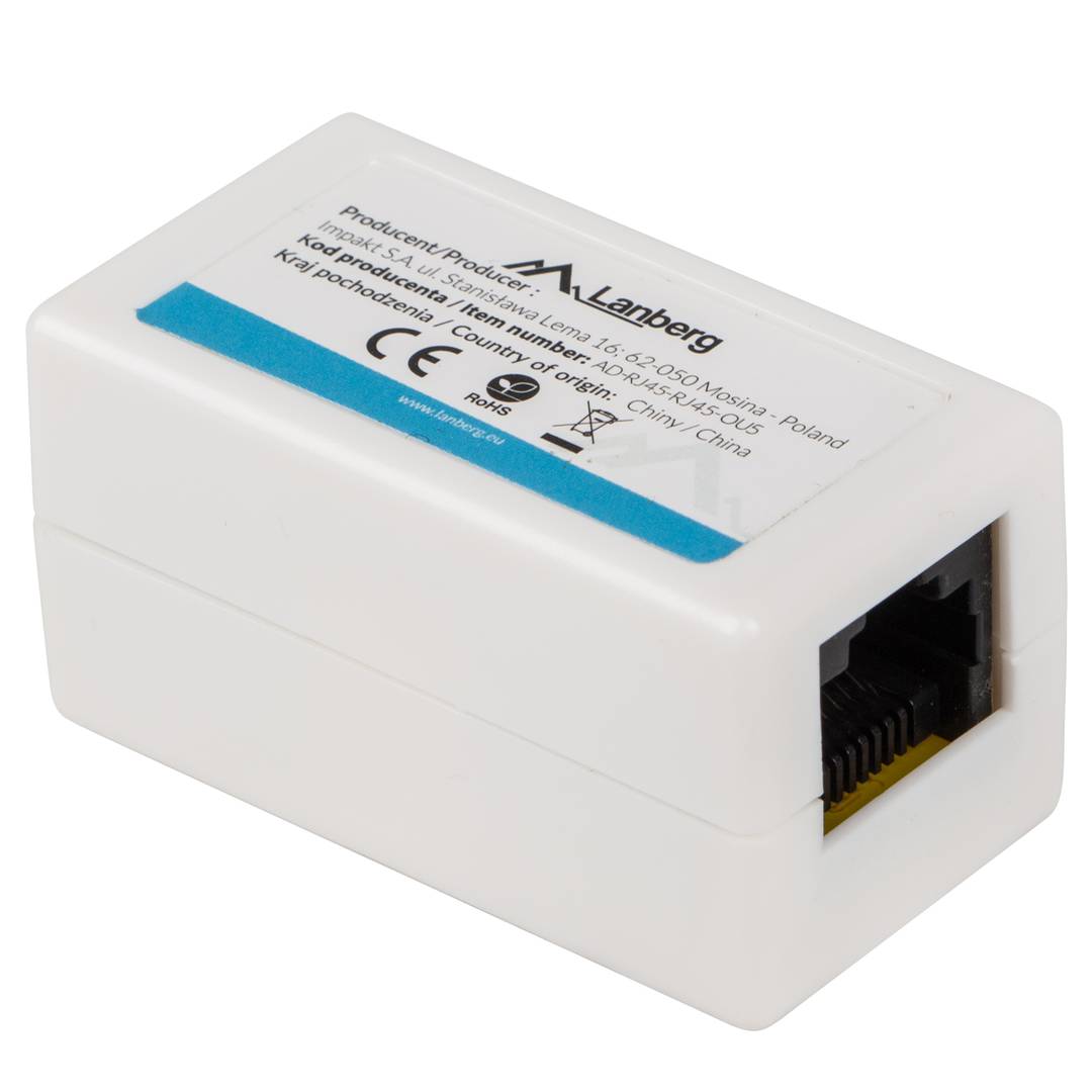 União Adaptador Lanberg UTP RJ45 Fêmea/Fêmea CAT6
