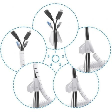 Organizador de cabos Espiral 3 Metros- Branco