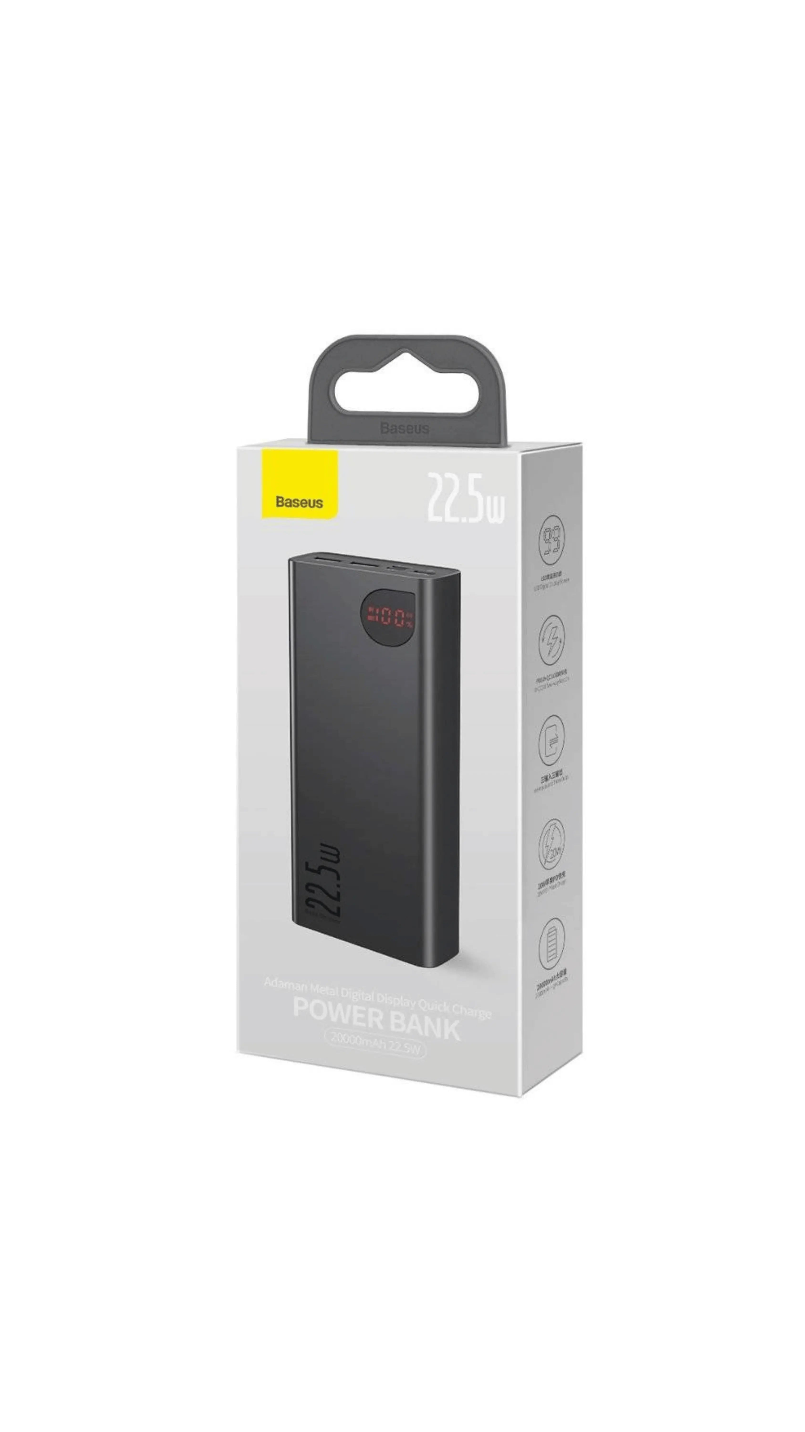 Powerbank Baseus Adaman Metal 22.5W 20000mAh Preta