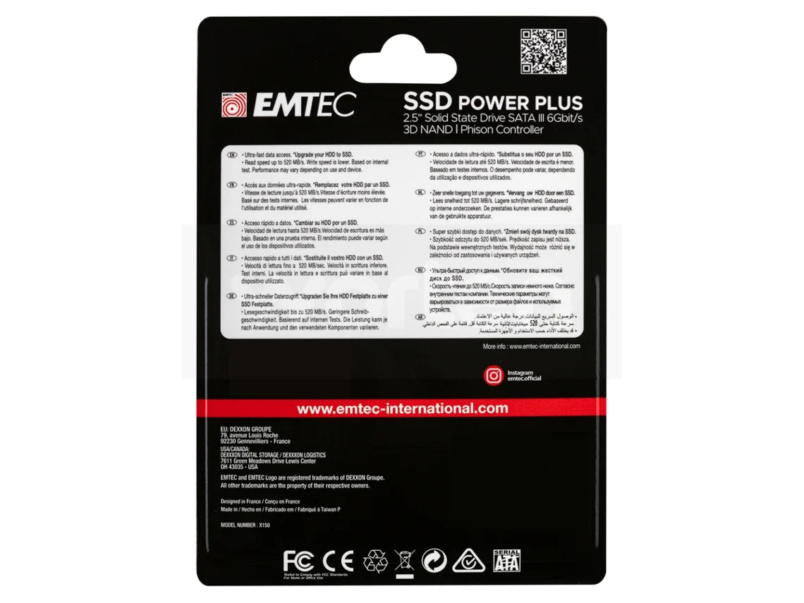 Disque SSD EMTEC X150 240 Go (SATA - 520 Mo/s) 