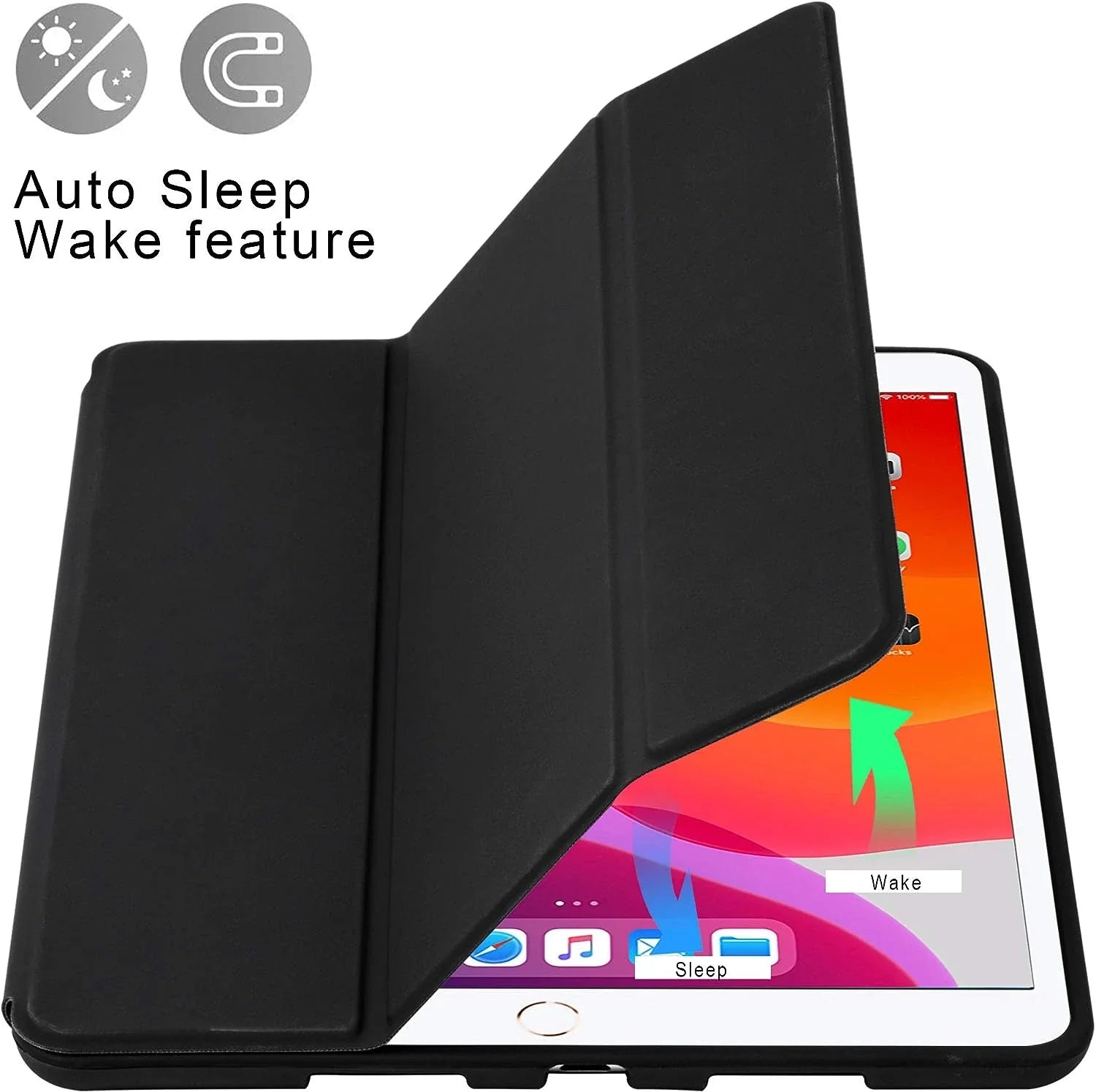 Case for iPad 10th generation (2022) 10.9 inch compatible with Apple Pencil Black 