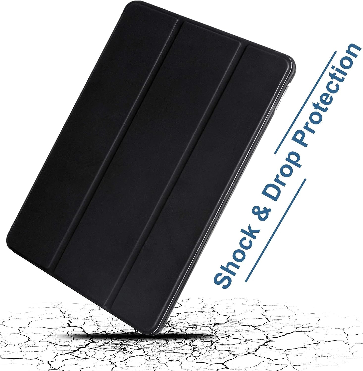 Cover for iPad 9th/8th/7th generation (2021/2020/2019) 10.2 inches compatible with Apple Pencil Black 