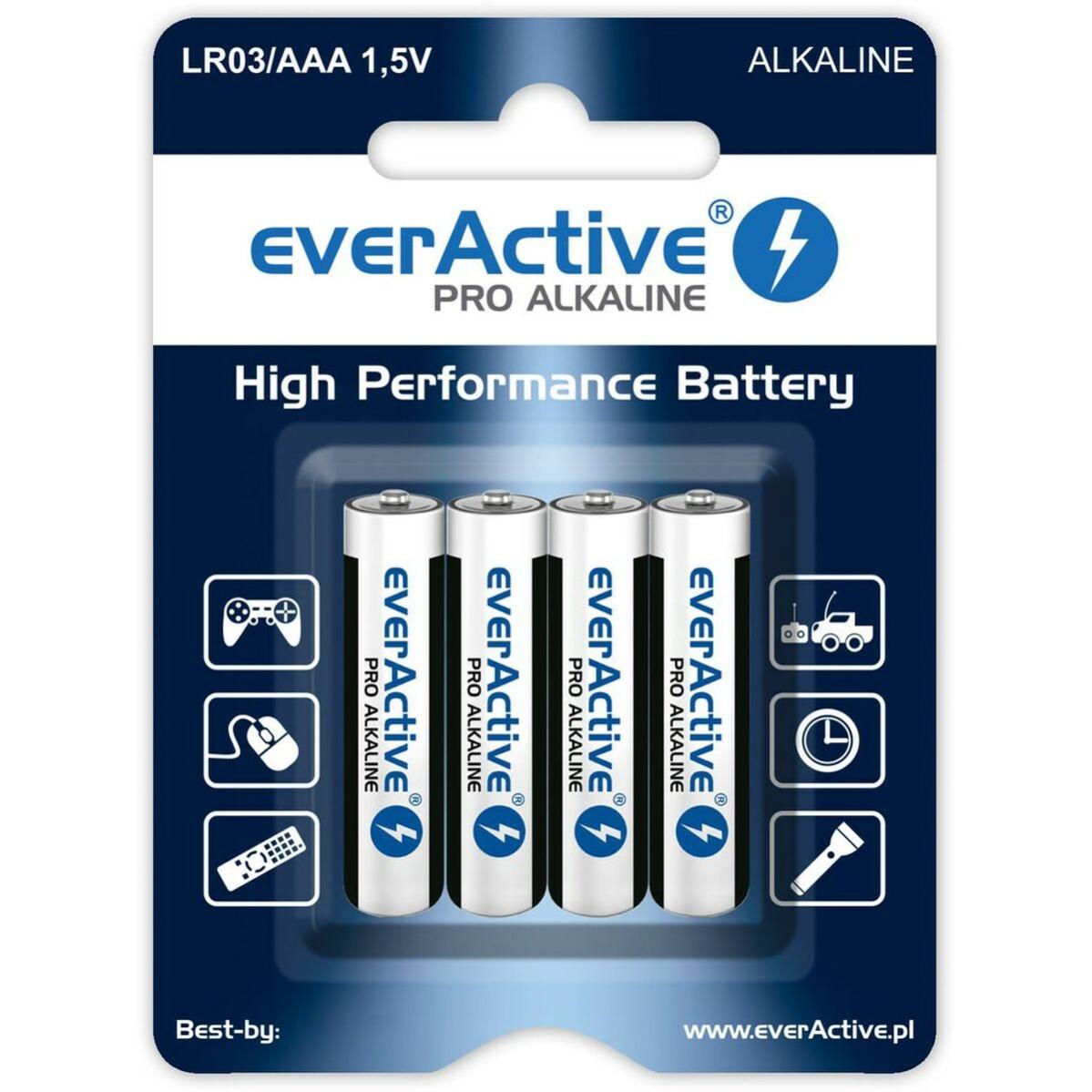 EverActive Pro Pilhas AAA 1,5V - Pack 4