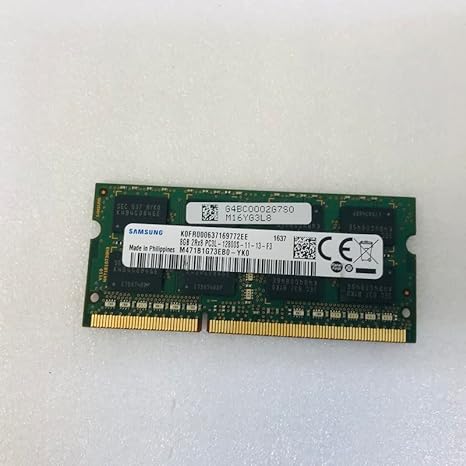 SAMSUNG RAM MEMORY 8GB DDR3 2Rx8 PC3L-12800S-11-13-F3 M471B1G73EB0-YK0