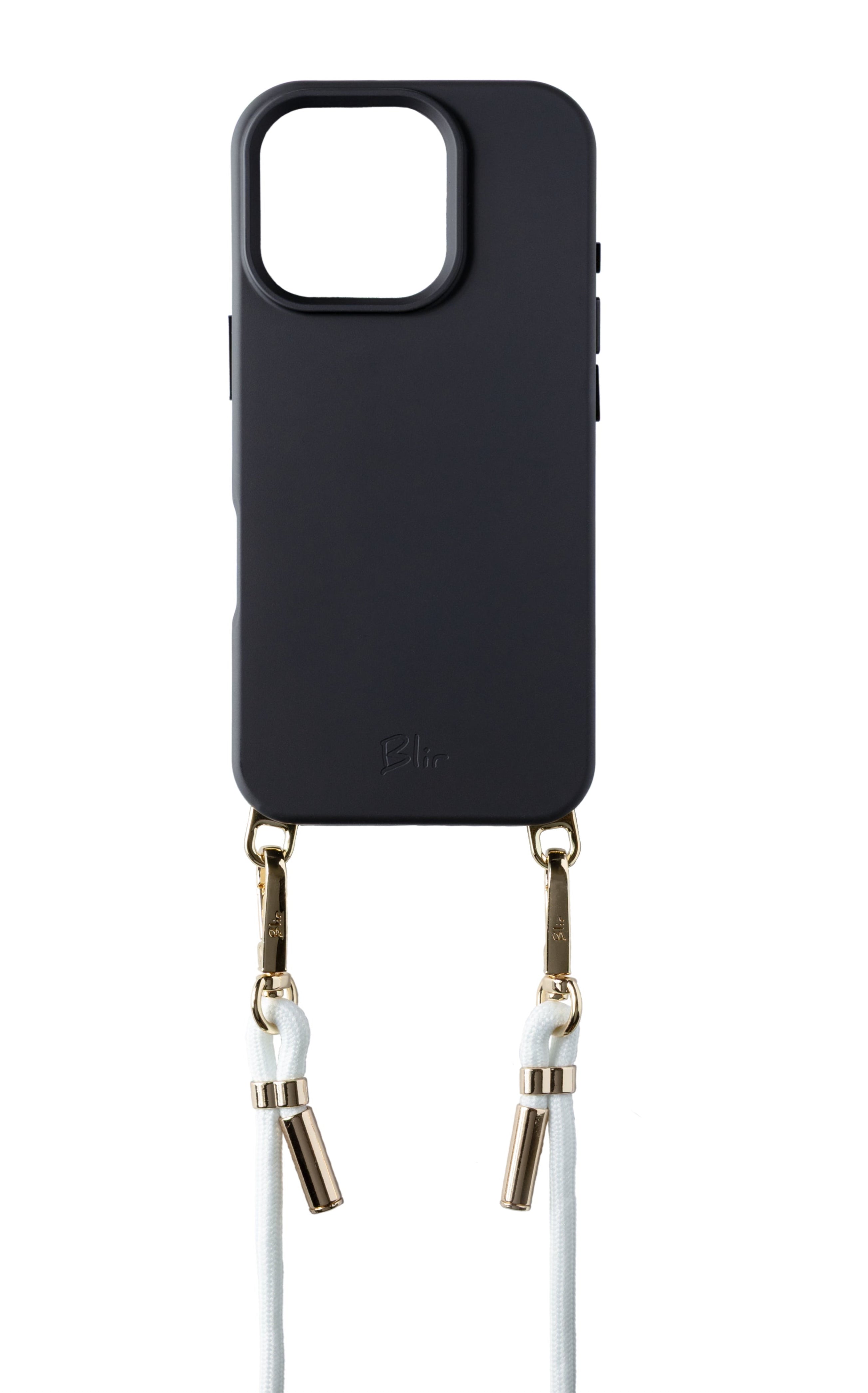 Blir Silhouette Elite - Capa de Silicone com Magsafe com Cordão Removível Preto para Iphone 16 Pro