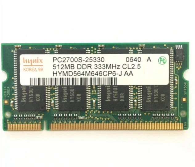 Mémoire RAM 512 Mo Hynix PC2700S-25330 RECONDITIONNÉE