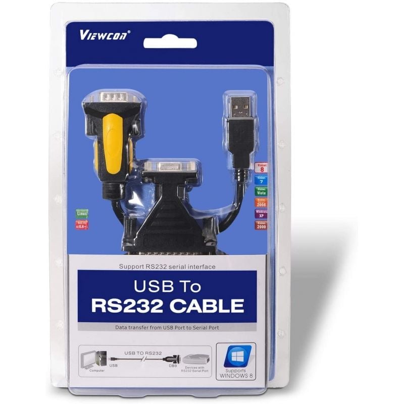 Aisens A104-0039 Cabo Conversor de Impressora / USB Macho - DB9 Macho / 1,8 M / Preto