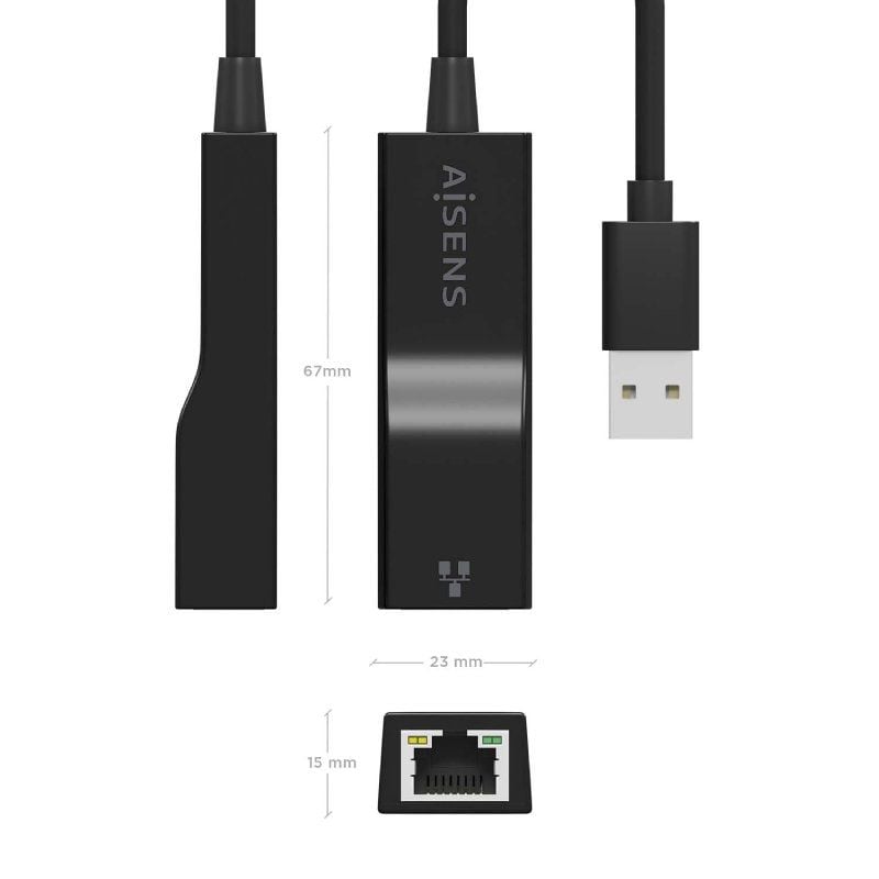 Adaptador USB 3.0 - RJ45 Aisens A106-0766 / 1000mbps