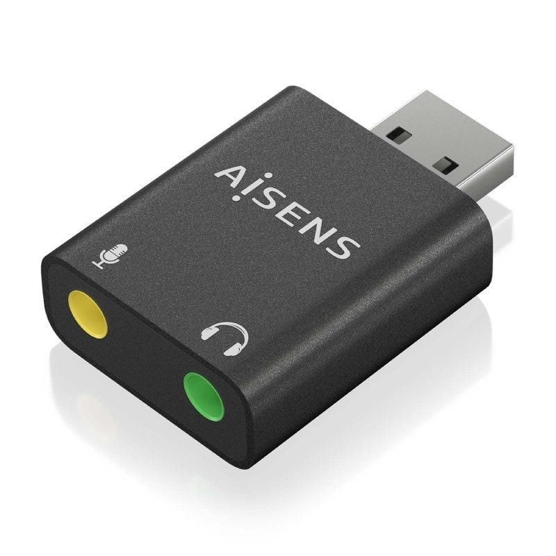 Placa de Som Aisens A106-0768 / USB Macho - 2x Jack 3,5 Fêmea