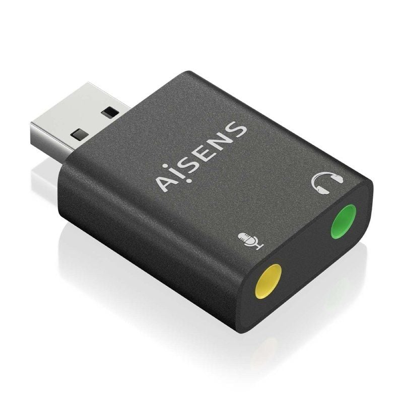 Placa de Som Aisens A106-0768 / USB Macho - 2x Jack 3,5 Fêmea