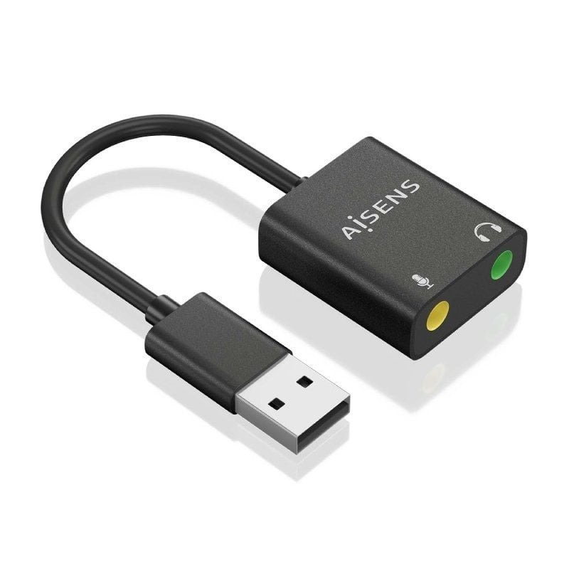 Placa de Som Aisens A106-0769 / USB Macho - 2xjack 3,5 Fêmea
