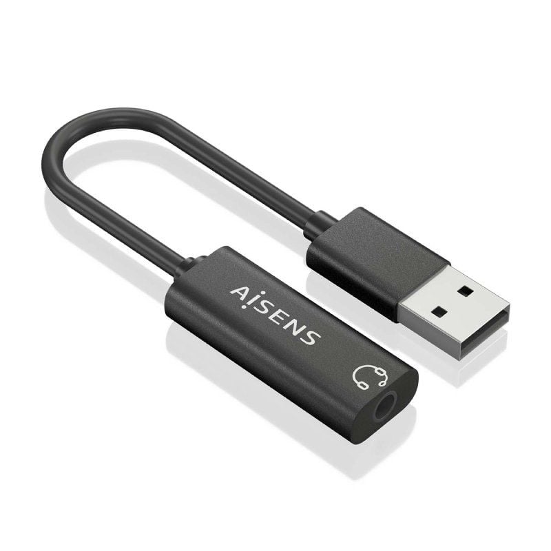 Placa de Som Aisens A106-0770 / USB Macho - Jack 3,5 Fêmea