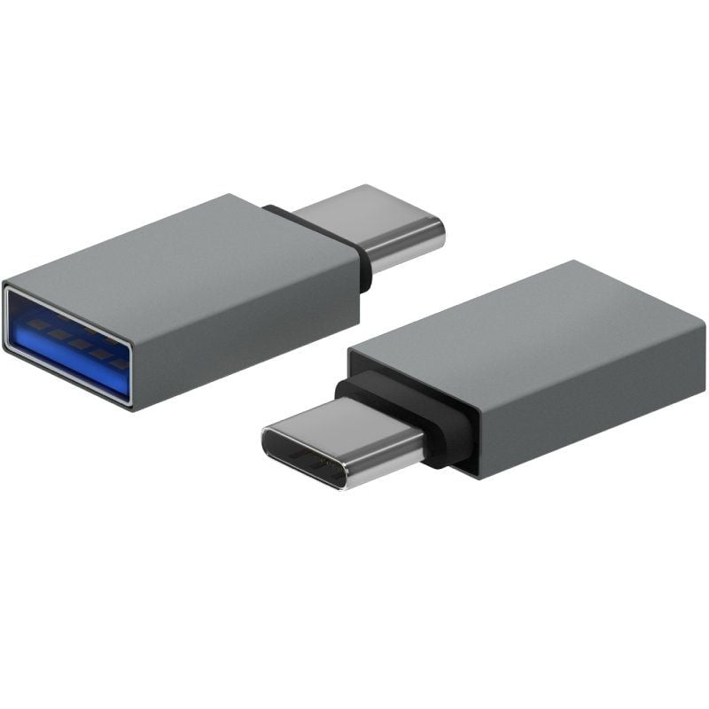 Adaptador USB 3.2 Aisens A108-0718 / Fêmea USB - Macho USB Tipo C / Cinzento