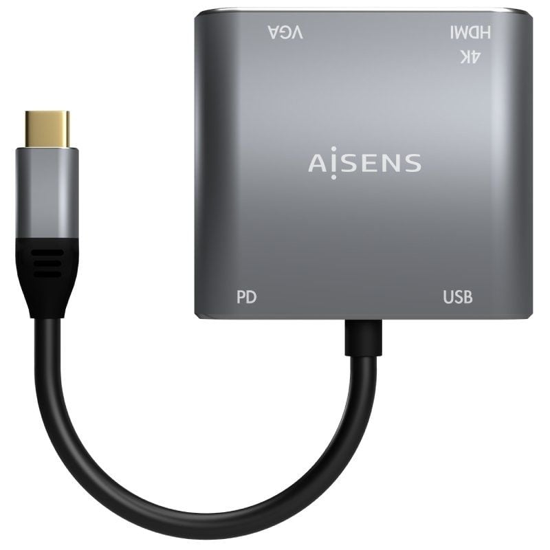Conversor Aisens A109-0626 / Fêmea HDMI - Fêmea VGA - Macho USB Tipo C - Fêmea USB - Fêmea USB Tipo…