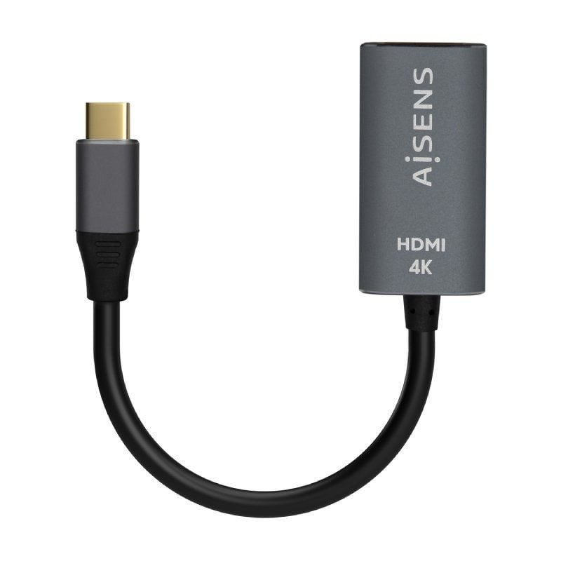 Aisens A109-0683 Conversor HDMI 4K 60hz HDMI / Fêmea HDMI - Macho USB Tipo C / 15cm / Cinzento