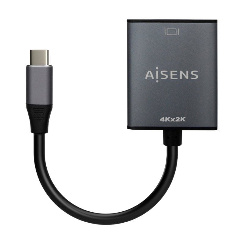 Aisens A109-0685 Conversor HDMI 4K 30hz HDMI / Fêmea HDMI - Macho USB Tipo C / 15cm / Cinzento
