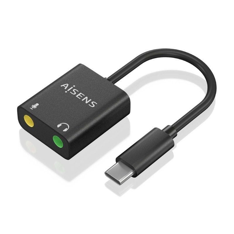 Placa de Som Aisens A109-0767 / Usb-c Macho - 2xjack 3,5 Fêmea