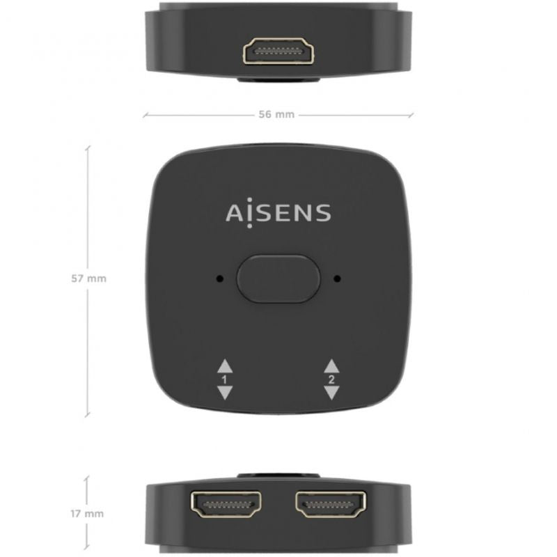 Interruptor 4K HDMI 2.0 Bidirecional Aisens A123-0948 HDMI Fêmea - 3x HDMI Fêmea