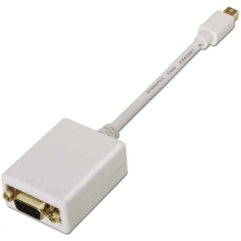 Conversor Aisens A125-0136 / Mini Displayport Macho - VGA Fêmea / 15cm / Branco