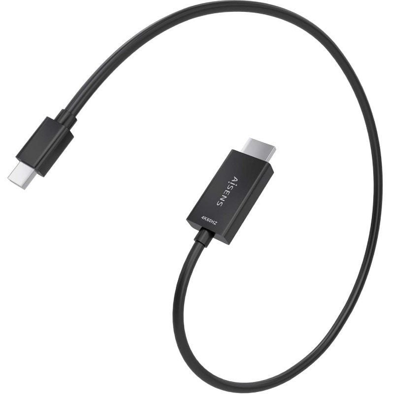 Cabo Conversor Aisens A125-0885 / Mini Displayport Macho - HDMI 4K Macho / 60cm / Preto