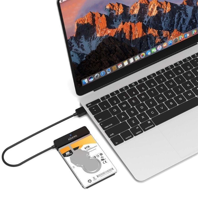 Adaptador de Unidade de Disco Rígido de 2,5" Aisens Ase-25a03b / USB Macho - SATA