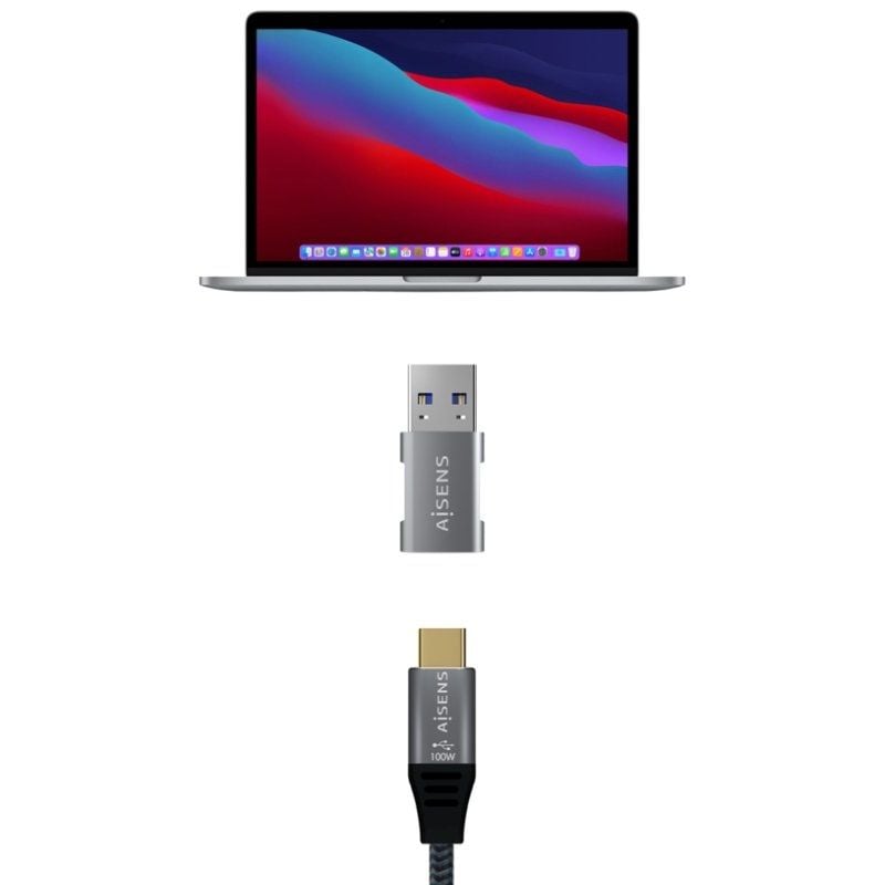 Adaptador Aisens A108-0655 USB 3.2 GEN2 / USB Tipo C Fêmea - USB Macho