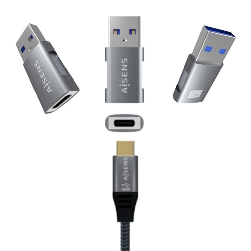 Adaptador Aisens A108-0655 USB 3.2 GEN2 / USB Tipo C Fêmea - USB Macho