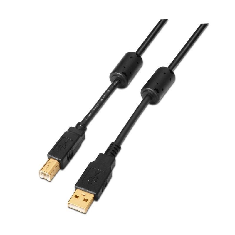 Cabo USB 2.0 para Impressora Aisens A101-0011 / USB Tipo B Macho - USB Macho / Até 2,5w / 60mbps /…