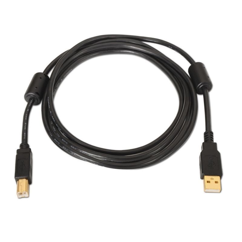 Cabo USB 2.0 para Impressora Aisens A101-0011 / USB Tipo B Macho - USB Macho / Até 2,5w / 60mbps /…