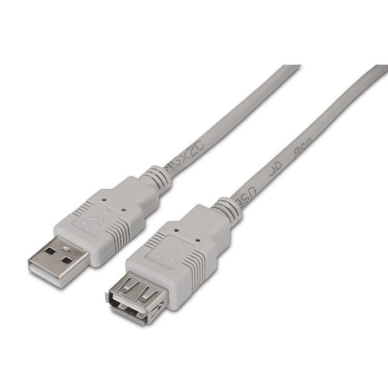 Cabo de Extensão USB 2.0 Aisens A101-0013 / USB Macho - USB Fêmea / Até 2,5w / 60mbps / 1,8m / Bege