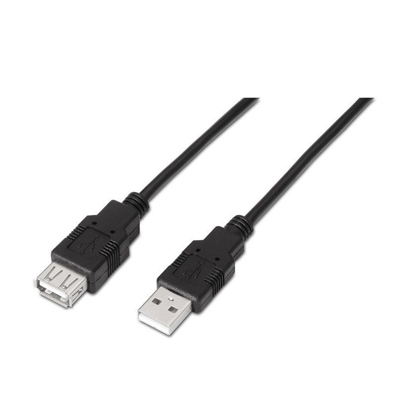 Cabo de Extensão USB 2.0 Aisens A101-0015 / USB Macho - USB Fêmea / Até 2,5w / 60mbps / 1m / Preto