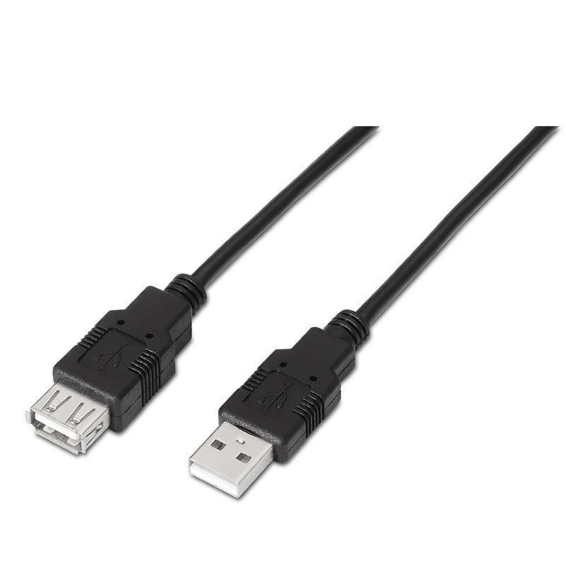 Cabo de Extensão USB 2.0 Aisens A101-0017 / USB Macho - USB Fêmea / Até 2,5w / 60mbps / 3m / Preto