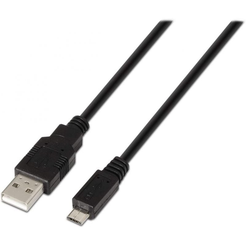 Cabo USB 2.0 Aisens A101-0027 / Macho USB - Macho Microusb / Até 2,5w / 60mbps / 80cm / Preto