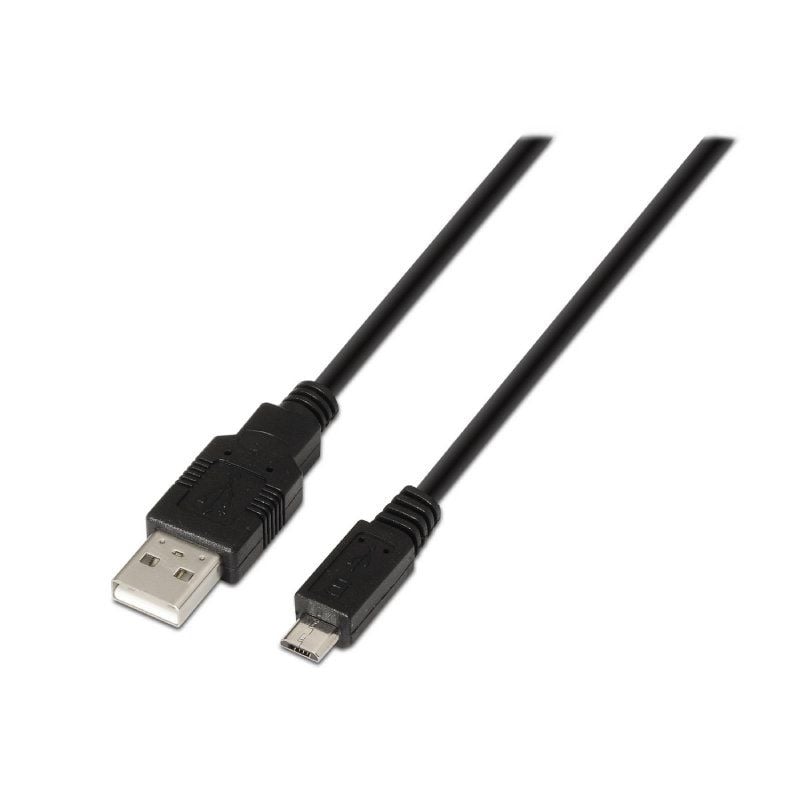 Cabo USB 2.0 Aisens A101-0028 / Macho USB - Macho Microusb / Até 2,5w / 60mbps / 1,8m / Preto