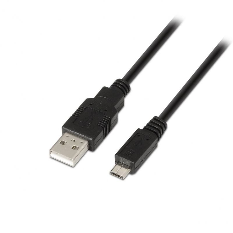 Cabo USB 2.0 Aisens A101-0029 / Macho USB - Macho Microusb / Até 2,5w / 60mbps / 3m / Preto