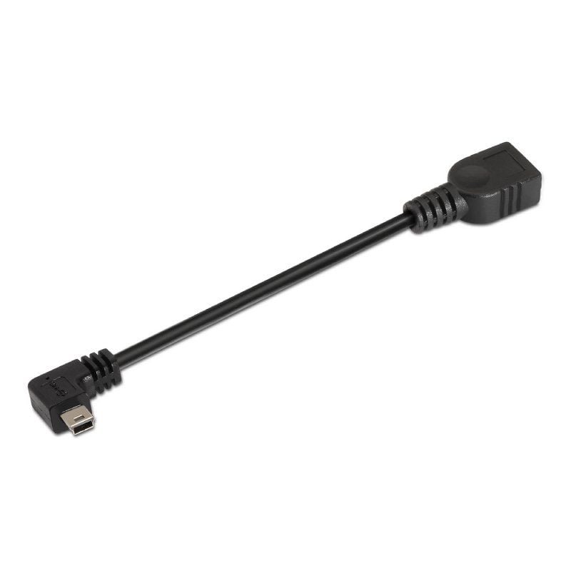 Cabo USB 2.0 Aisens A101-0034 / Miniusb Macho - USB Fêmea / Até 2,5w / 60mbps / 15cm / Preto