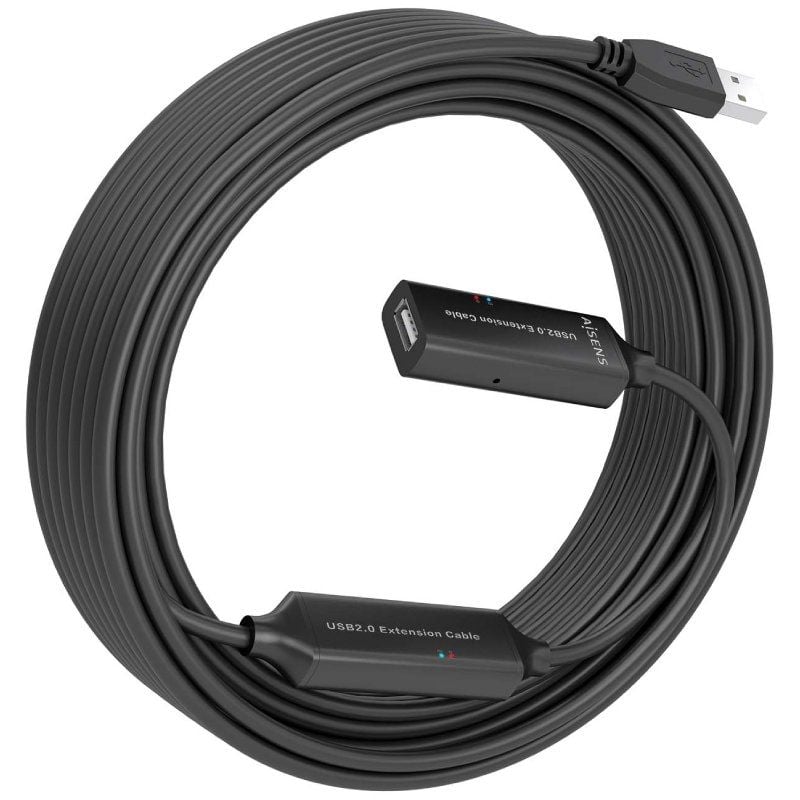 Cabo de Extensão USB 2.0 Aisens A101-0916 / USB Macho - USB Fêmea / 15m / Preto
