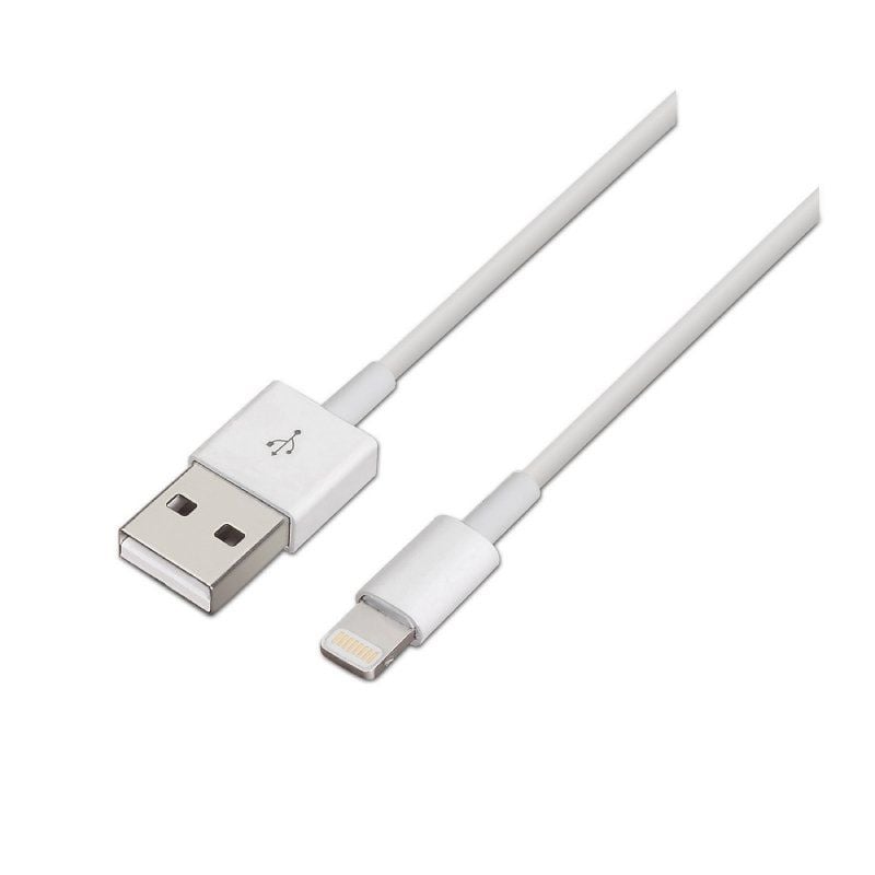 Cabo USB 2.0 Lightning Aisens A102-0036 / Macho USB - Macho Lightning / Até 2,5w / 60mbps / 2m / Br…