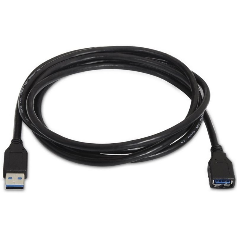 Cabo de Extensão USB 3.0 Aisens A105-0041 / Macho USB - Fêmea USB / Até 9W / 625mbps / 1m / Preto