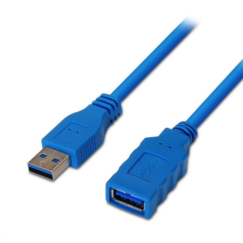 Cabo de Extensão USB 3.0 Aisens A105-0045 / USB Macho - USB Fêmea / Até 9W / 625mbps / 1m / Azul