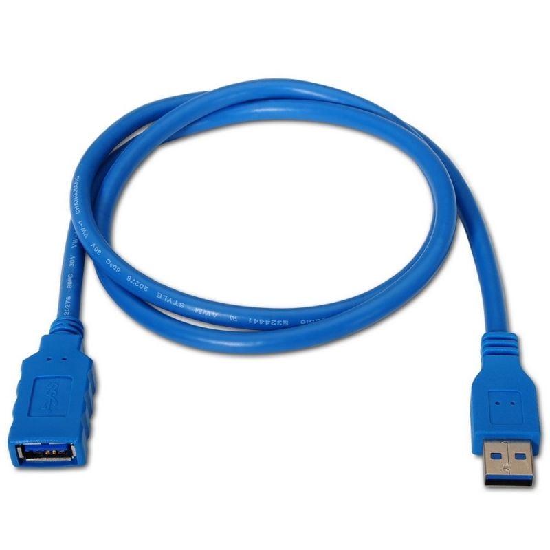Cabo de Extensão USB 3.0 Aisens A105-0045 / USB Macho - USB Fêmea / Até 9W / 625mbps / 1m / Azul