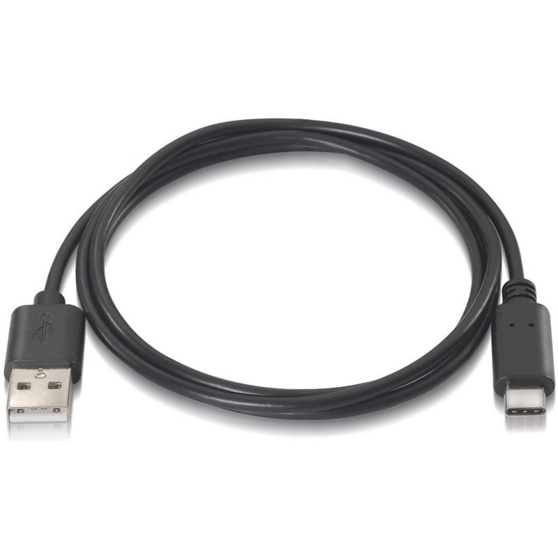 Cabo USB 2.0 Tipo C Aisens A107-0051 / USB Tipo C Macho - USB Macho / Até 9W / 625mbps / 1m / Preto