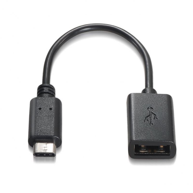 Cabo USB 2.0 Aisens A107-0059 / USB Tipo C Macho - USB Fêmea / Até 9W / 625mbps / 15cm / Preto