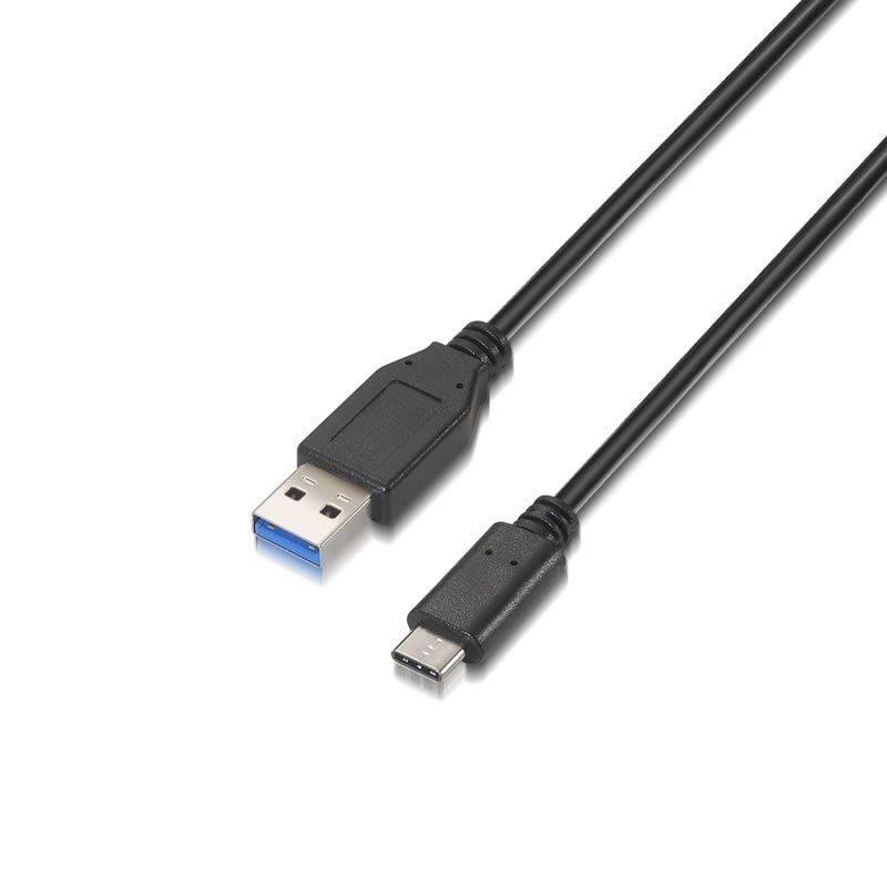 Cabo USB 3.1 Tipo C Aisens A107-0060 / USB Tipo C Macho - USB Macho / Até 27W / 625mbps / 1m / Preto
