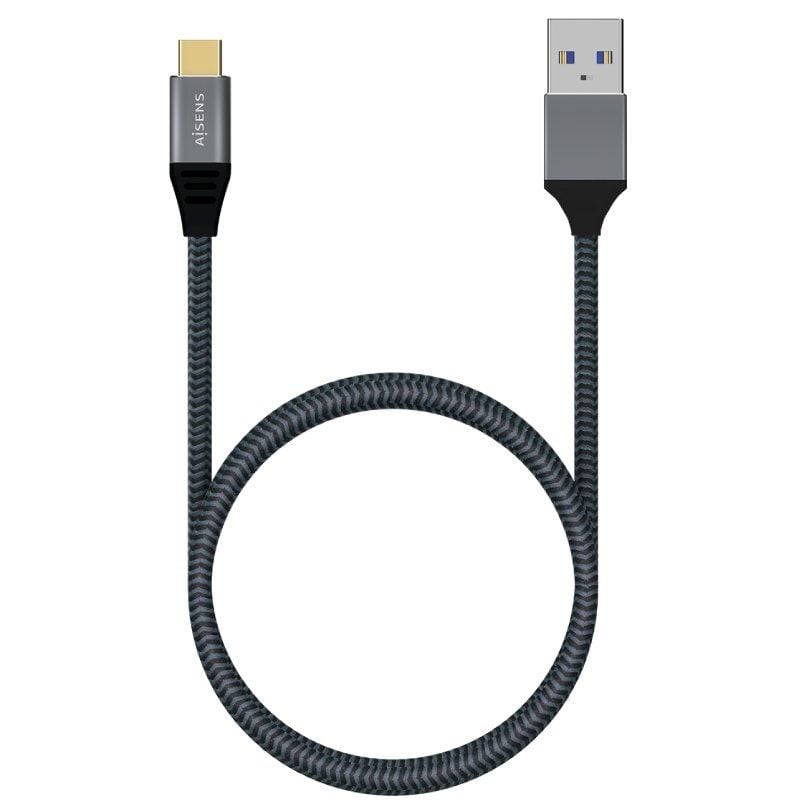 Cabo USB 3.1 Tipo C Aisens A107-0631 / USB Tipo C Macho - USB Macho / Até 27W / 1250mbps / 1m / Cin…
